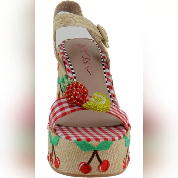 Betsey Johnson Cheyne Cherry Platform Heels Size 7.5 🍒 Statement Sandals - Picture 7 of 10
